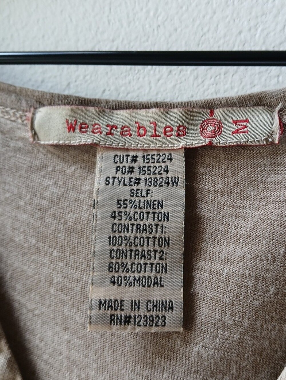 Wearables Linen Cotton V-Neck Sleeveless Tank Top Brown Women's Medium - Picture 4 of 5